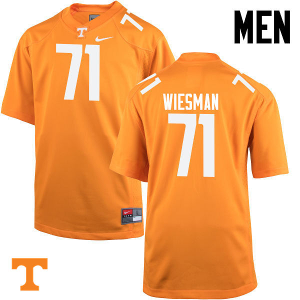 Men #71 Dylan Wiesman Tennessee Volunteers College Football Jerseys-Orange